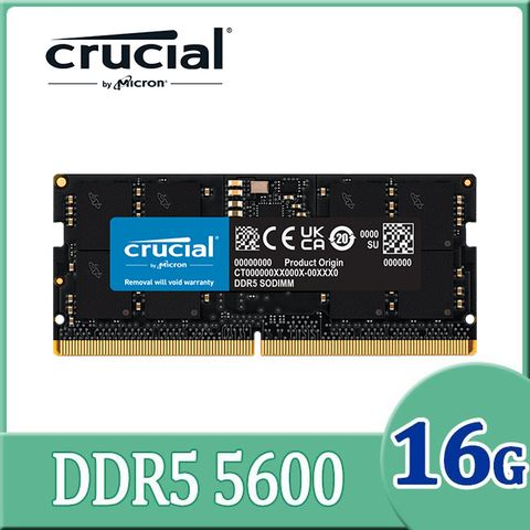 Micron Crucial 美光 DDR5 5600 16GB 筆記型記憶體 (CT16G56C46S5)