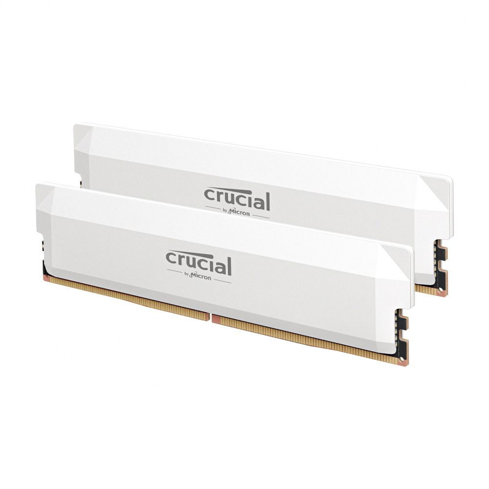 Micron 美光 Crucial PRO D5 6000 32G(16G*2)超頻雙通 黑 白散熱片 適用XMP 3.0及AMD EXPO超頻功能