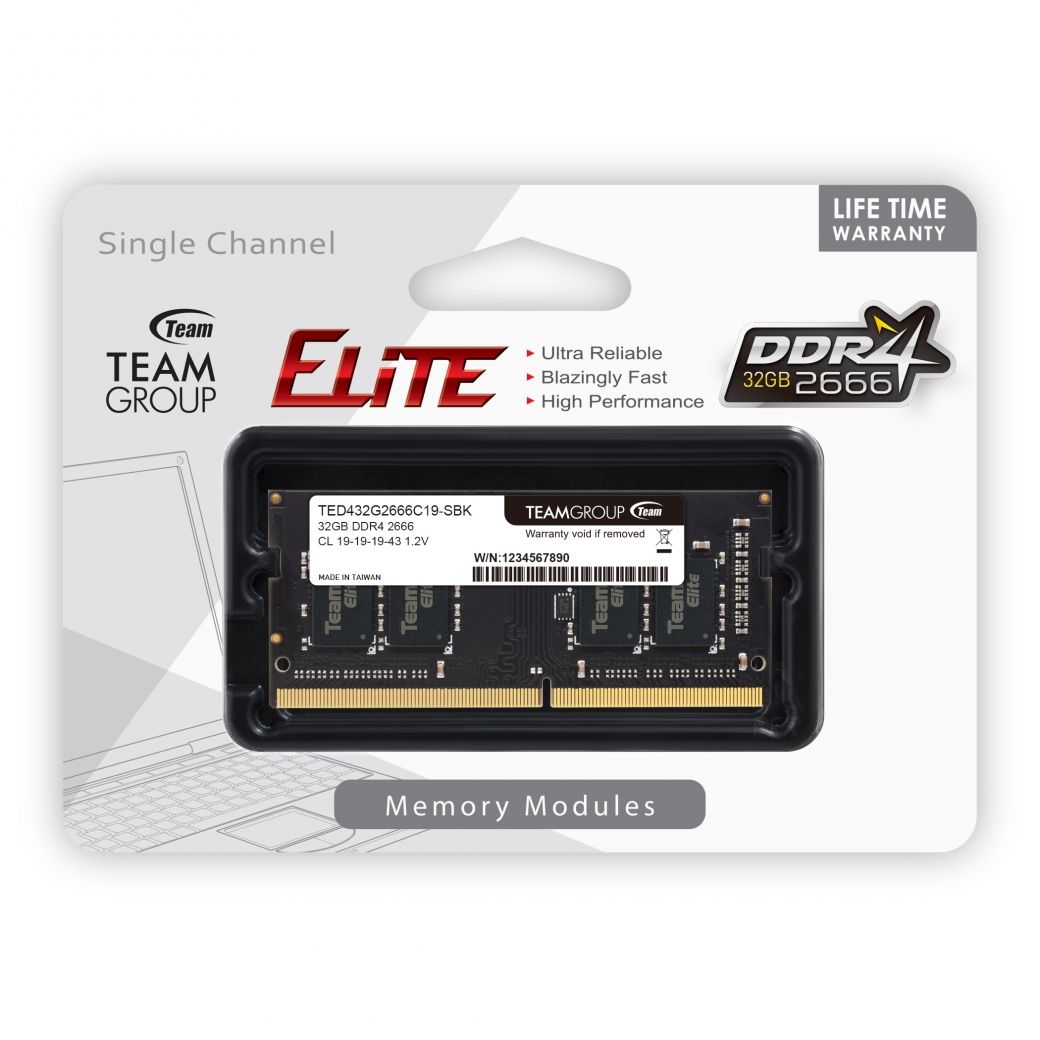 Team 十銓ELITE 32GB DDR4 2666 筆記型記憶體- PChome 24h購物