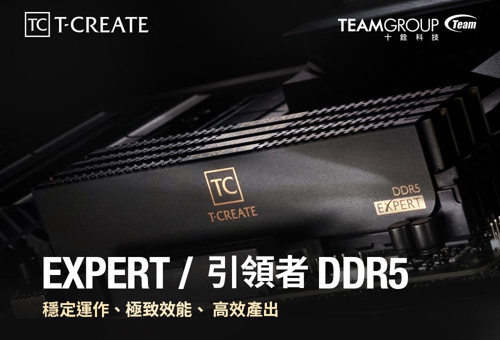 TC TCREATETEAMGROUP Team十銓科技TCT-CREATEDDR5EXPERTEXPERTDDR5穩定運作、極致效能、高效產出