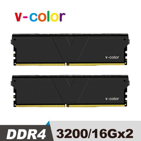 v-color 全何 Skywalker Plus 系列 DDR4 3200 32GB (16GBx2) 桌上型超頻記憶體 (黑)