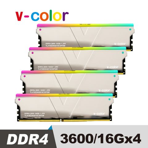 V-Color Skywalker Plus系列 DDR4 3600 64GB(16GBx4) RGB 桌上型記憶體