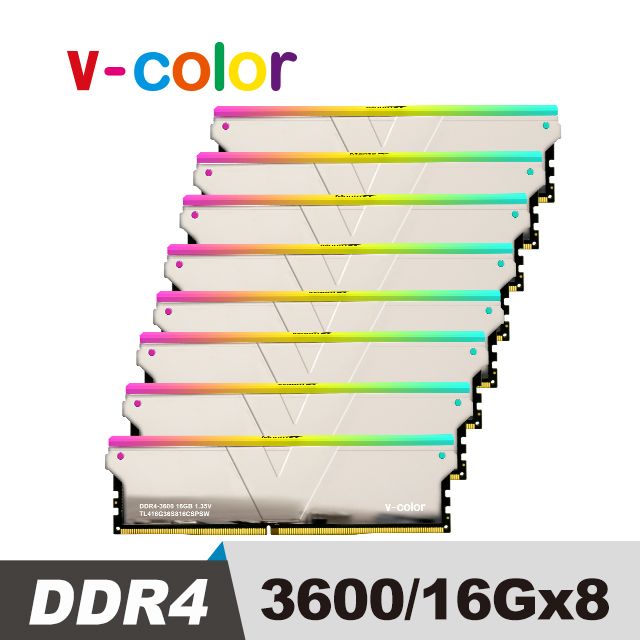 V-Color Skywalker Plus系列 DDR4 3600 128GB(16GBx8) RGB 桌上型記憶體