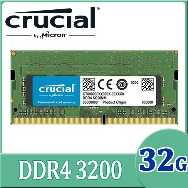 Micron Crucial 美光DDR4 3200 32G 筆記型記憶體- PChome 24h購物