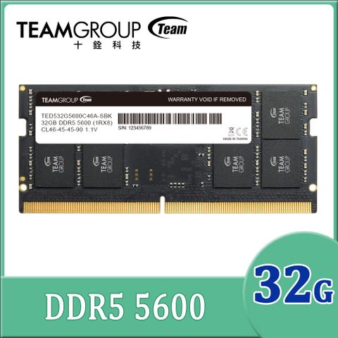 Team 十銓 ELITE DDR5 5600 32GB CL46 筆記型記憶體