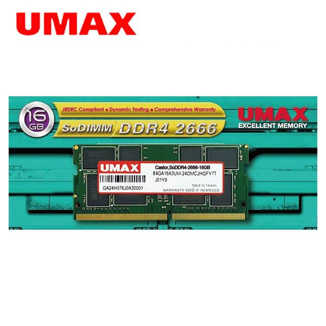 UMAX  DDR4-2666 16GB (1024x8) 筆記型記憶體