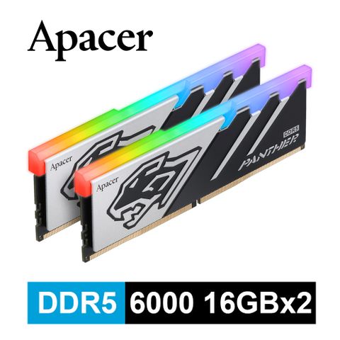 Apacer宇瞻 Panther DDR5 6000 32GB(16GBx2) RGB桌上型電競記憶體