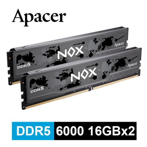 Apacer 宇瞻 NOX DDR5 6000 32G(16GBx2)桌上型超頻電競記憶體