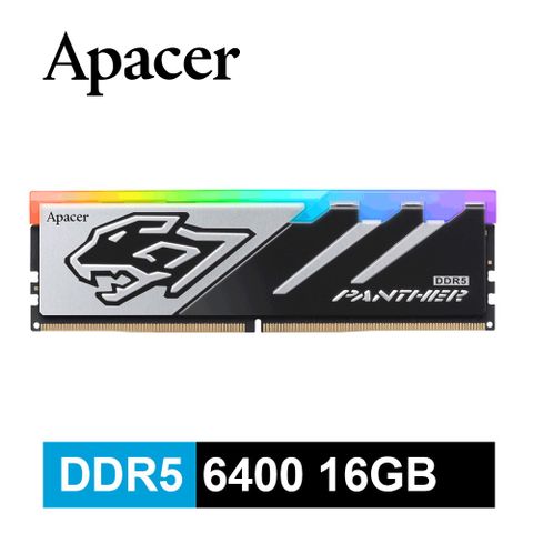 Apacer 宇瞻 Panther DDR5 6400 16GB RGB 桌上型電競記憶體(AH5U16G64C5529BAA-1)