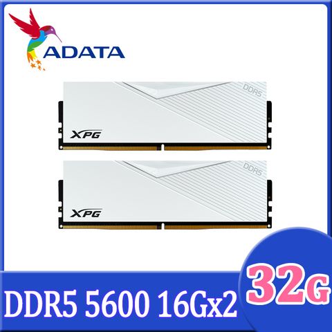 ADATA 威剛 XPG Lancer DDR5 5600 32GB(16Gx2) 桌上型超頻記憶體(白色) (AX5U5600C3616G-DCLAWH)