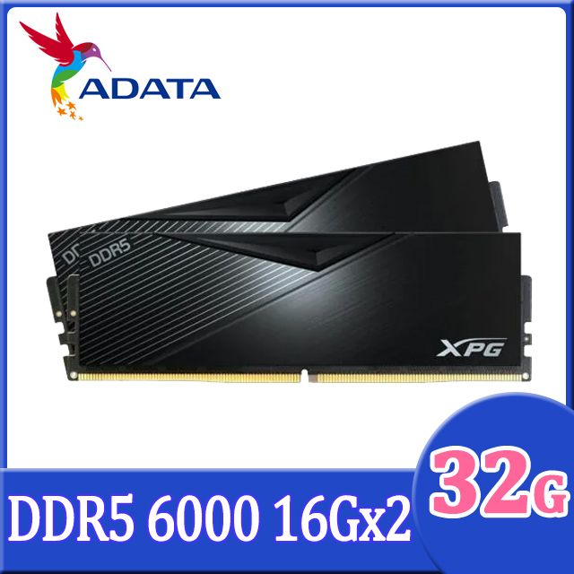 ADATA 威剛   XPG Lancer DDR5 6000 32GB(16Gx2) 桌上型超頻記憶體(黑色)(AX5U6000C3016G-DCLABK)