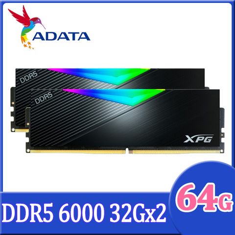 ADATA 威剛 XPG Lancer DDR5 6000 64GB(32Gx2) RGB 桌上型超頻記憶體(黑色)(AX5U6000C3032G-DCLARBK)