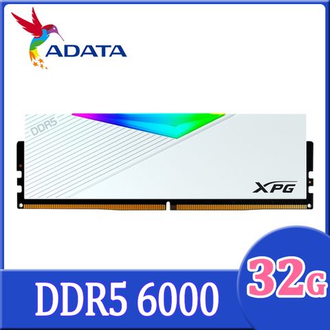 ADATA 威剛 XPG Lancer DDR5 6000 32GB RGB 桌上型超頻記憶體(白色)(AX5U6000C3032G-CLARWH)
