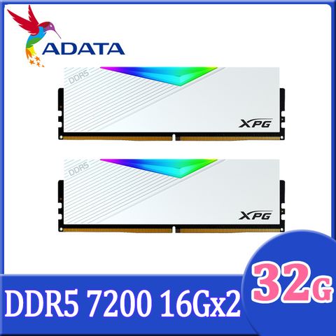 ADATA 威剛 XPG Lancer DDR5 7200 32GB(16Gx2) RGB 桌上型超頻記憶體(白色) (AX5U7200C3416G-DCLARWH)