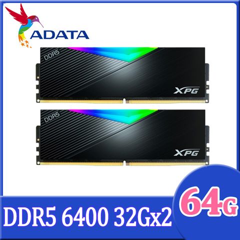 ADATA 威剛 XPG Lancer DDR5 6400 64GB(32Gx2) RGB 桌上型超頻記憶體(黑色) (AX5U6400C3232G-DCLARBK)