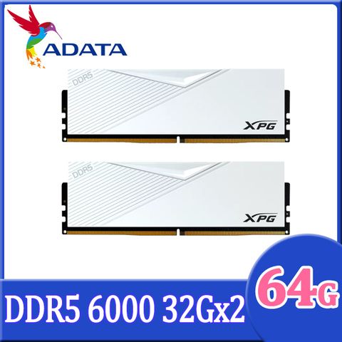 ADATA 威剛 XPG Lancer DDR5 6000 64GB(32Gx2) 桌上型超頻記憶體(白色)(AX5U6000C3032G-DCLAWH)