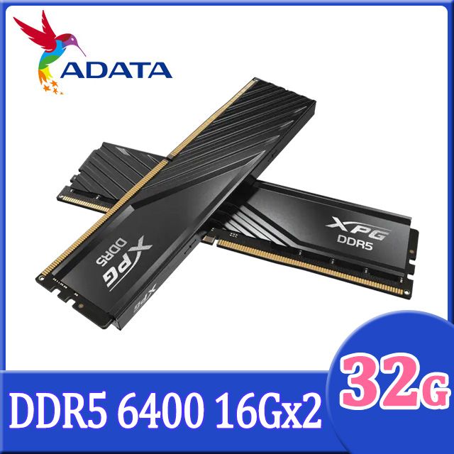 ADATA 威剛   XPG Lancer DDR5 6400 32GB(16Gx2) 桌上型超頻記憶體(黑色) (AX5U6400C3216G-DTLABBK)