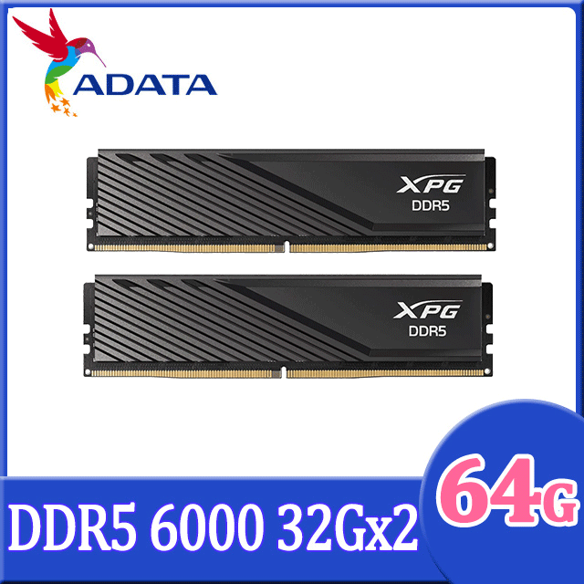 ADATA 威剛 XPG Lancer Blade DDR5 6000 64GB(32Gx2) 桌上型超頻記憶體(黑色)(AX5U6000C3032G-DTLABBK)