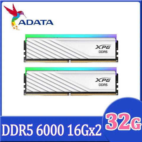 ADATA 威剛 XPG Lancer Blade RGB DDR5 6000 32GB(16Gx2) 桌上型超頻記憶體(白色)(AX5U6000C3016G-DTLABRWH)