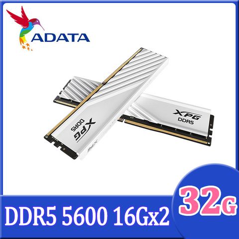 ADATA 威剛 XPG Lancer DDR5 5600 32GB(16Gx2) 桌上型超頻記憶體(白色) (AX5U5600C4616G-DTLABWH)