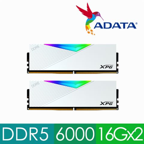 ADATA 威剛 XPG LANCER RGB DDR5 6000 32G (16GBx2) 電競桌上型記憶體 (白色)(AX5U6000C2816G-DCLARWH)