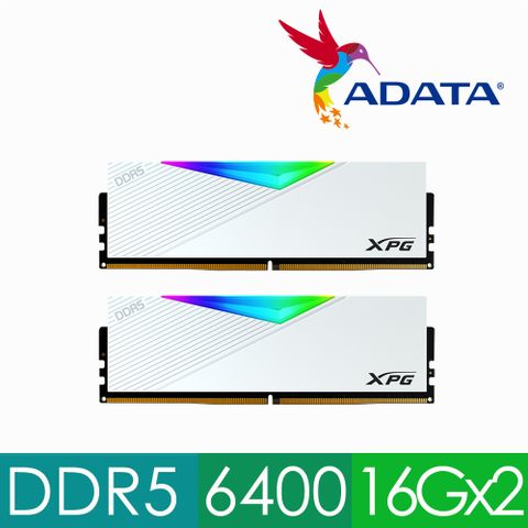 ADATA 威剛 XPG LANCER RGB DDR5 6400 32G (16GBx2) 電競桌上型記憶體 (白色)(AX5U6400C3216G-DCLARWH)