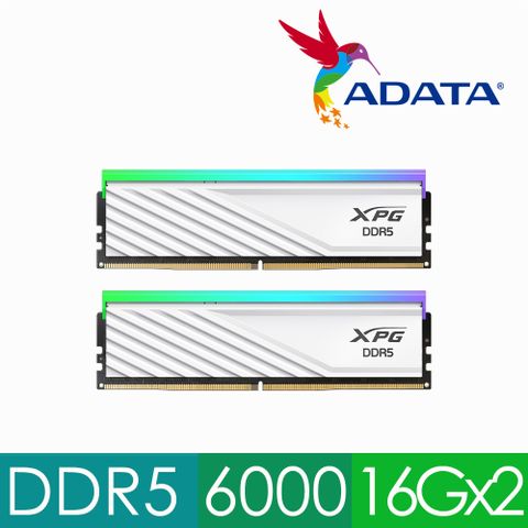 ADATA 威剛 Lancer Blade RGB DDR5 6000 32GB(16Gx2) 桌上型超頻記憶體 白 (AX5U6000C3016G-DTLABRWH)