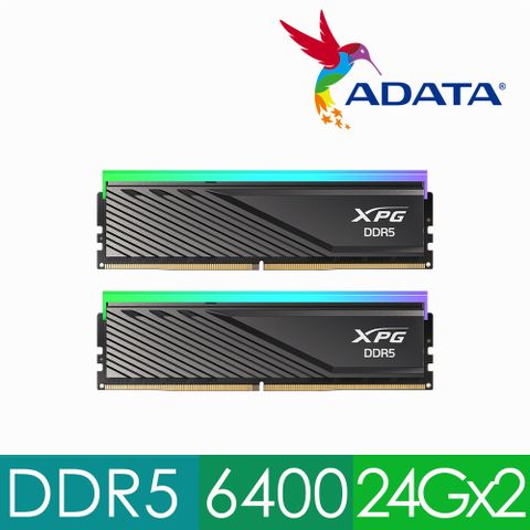 ADATA 威剛 Lancer Blade RGB DDR5 6000 48GB(24Gx2) 桌上型超頻記憶體 黑(AX5U6000C3024G-DTLABRBK)