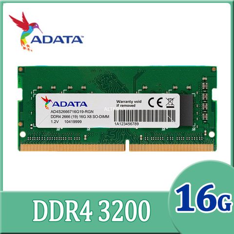 ADATA 威剛 DDR4 3200 16GB 筆記型記憶體(AD4S3200716G22-SGN)
