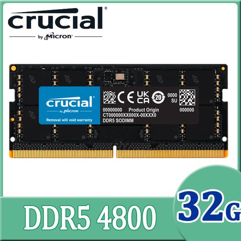 Micron 美光 Crucial  DDR5 4800 32G 筆記型記憶體(CT32G48C40S5)