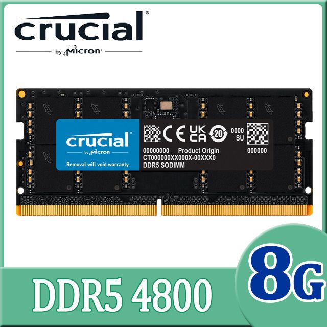 Micron 美光  Crucial  DDR5 4800 8G 筆記型記憶體(CT8G48C40S5)