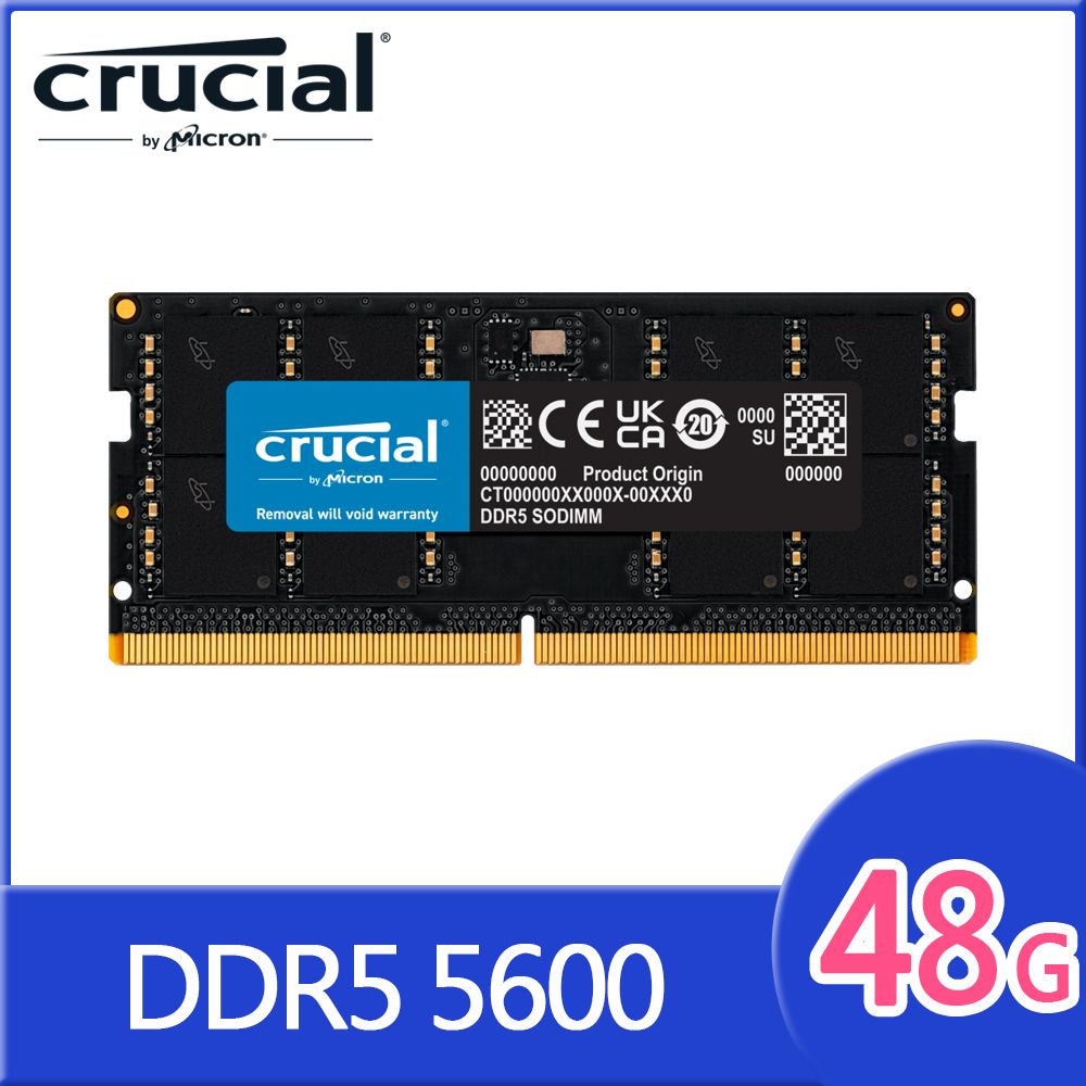 Micron 美光  Crucial DDR5 5600 48G 筆記型記憶體(CT48G56C46S5)