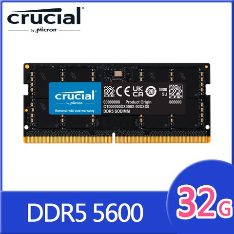 Micron Crucial DDR5 5600 32G 筆記型記憶體(CT32G56C46S5)