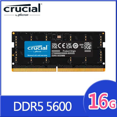 Micron Crucial DDR5 5600 16G 筆記型記憶體(CT16G56C46S5)