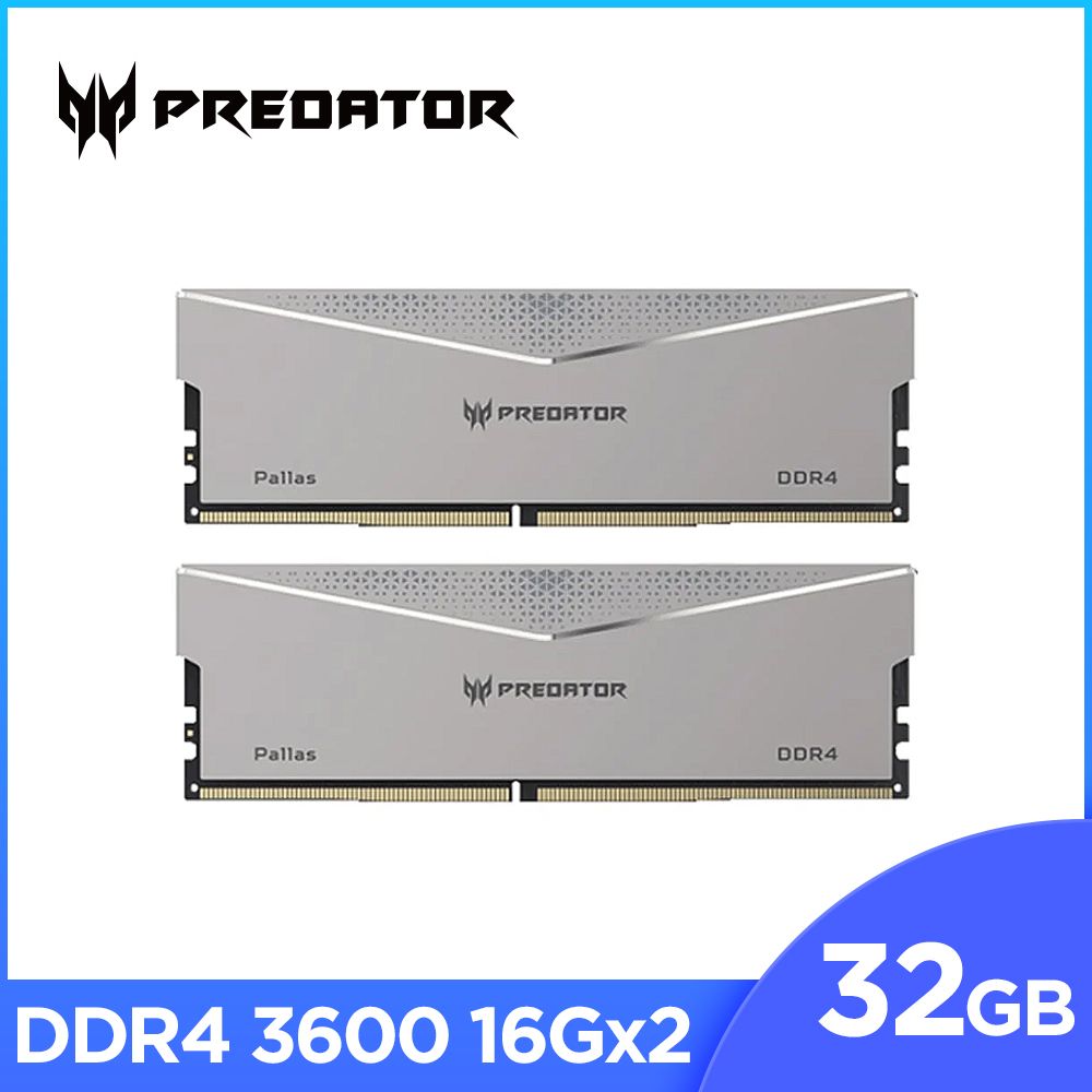 ACER Predator  Pallas DDR4-3600 32G(16G*2)(CL18) 超頻桌上型記憶體