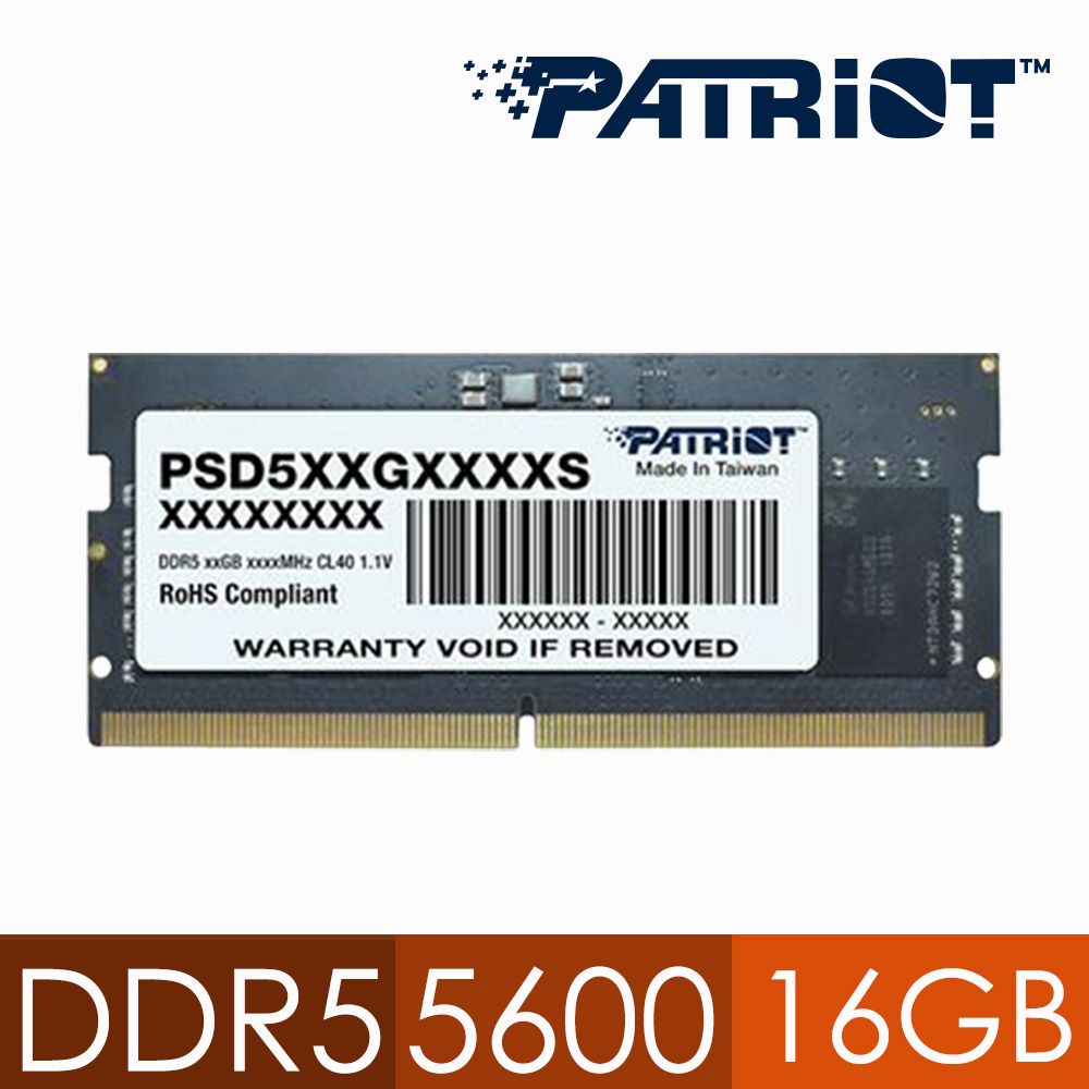 PATRiOT 博帝  美商 DDR5 5600 16GB 筆記型記憶體