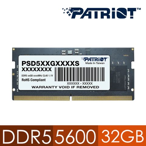 PATRiOT 博帝 美商 DDR5 5600 32GB 筆記型記憶體