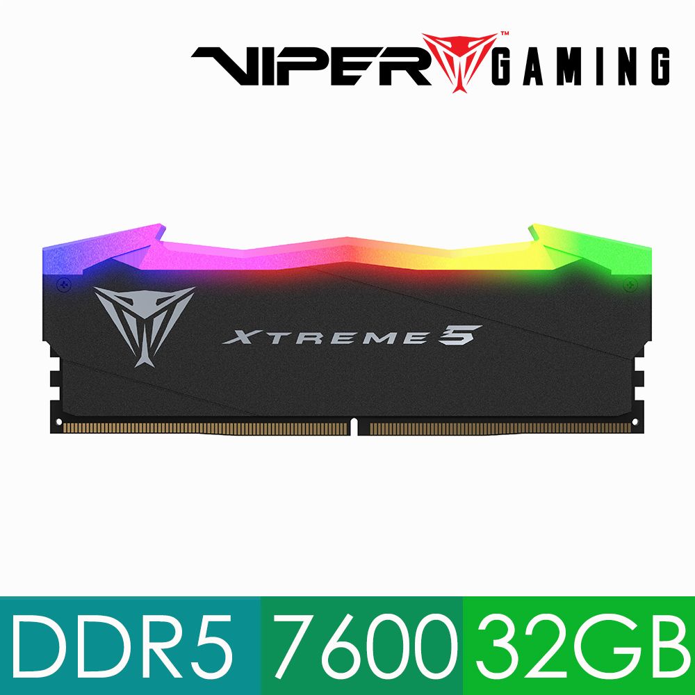 PATRiOT 博帝  美商 VIPER XTREME 5 RGB DDR5 7600 32GB(16GBx2) 桌上記憶體