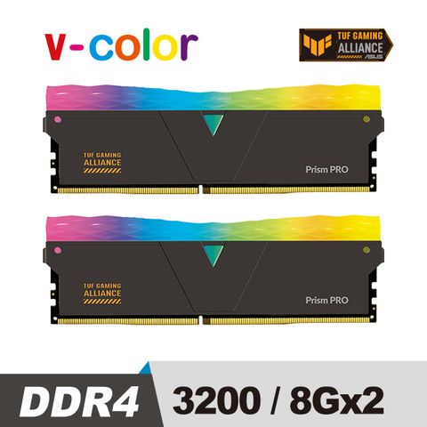 v-color 全何 TUF GAMING 聯盟認證 DDR4 Prism Pro 3200 16GB (8GBx2) RGB 桌上型超頻記憶體