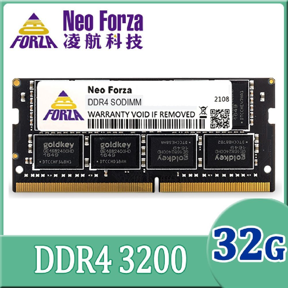 Neoforza Neo Forza 凌航 NB-DDR4 3200/32G 筆記型RAM(原生)