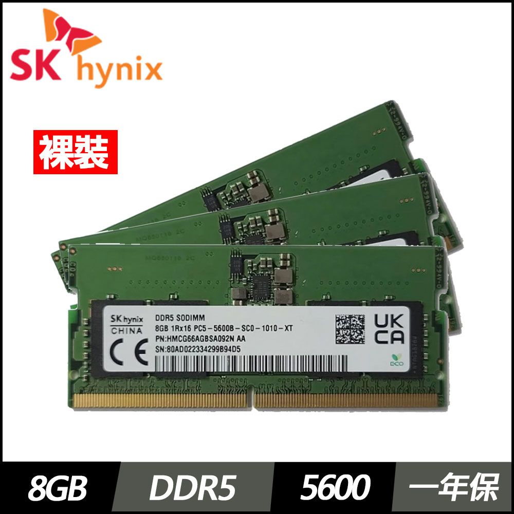 SK hynix 海力士 8G DDR5-5600(三條裸裝)