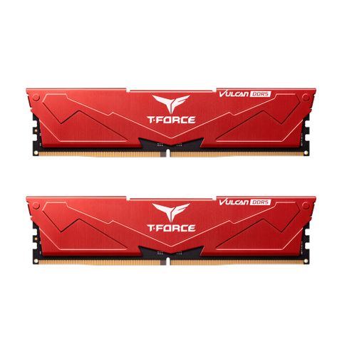 【TEAM 十銓】T-FORCE VULCAN 火神系列 DDR5-6000 16Gx2_32GB CL38 紅色 桌上型超頻記憶體