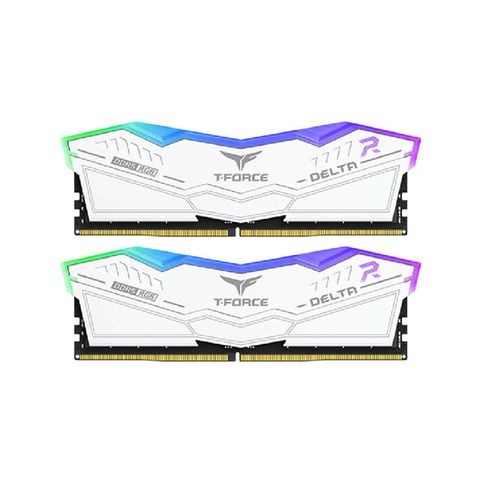 TEAM 十銓 T-FORCE DELTA RGB 炫光 DDR5 6000 32GB(16Gx2) CL30 白色 桌上型超頻記憶體