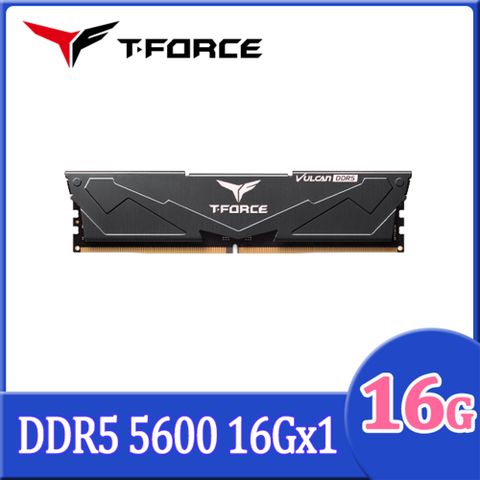 【TEAM 十銓】電競T-FORCE VULCAN 火神系列 DDR5-5600 16GB  黑色 桌上型超頻記憶體