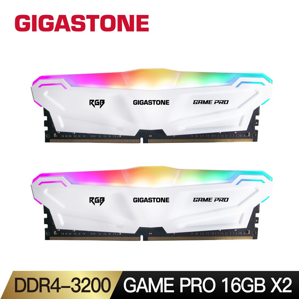 Gigastone 立達   Game Pro DDR4 3200 32GB(16Gx2) RGB電競超頻 桌上型記憶體-黑