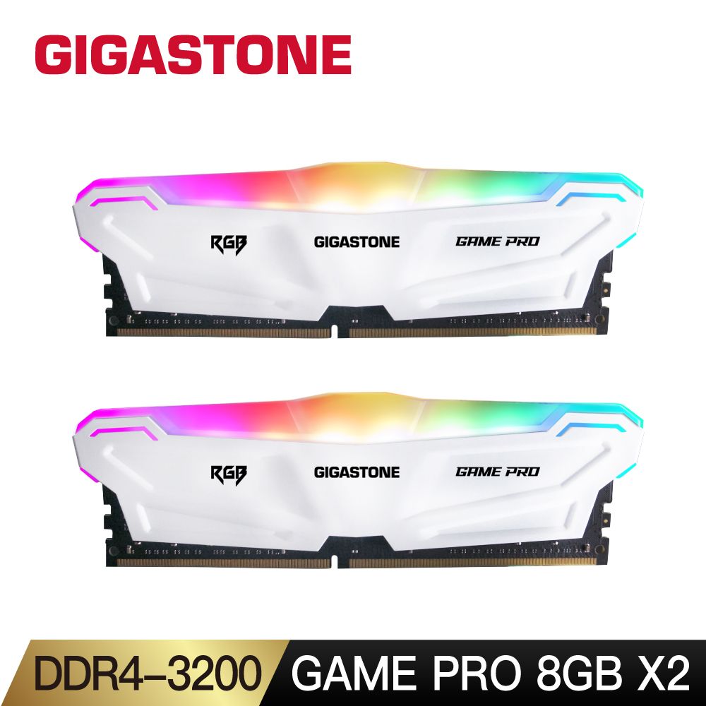 Gigastone 立達   Game Pro DDR4 3200 16GB(8Gx2) RGB電競超頻 桌上型記憶體-黑