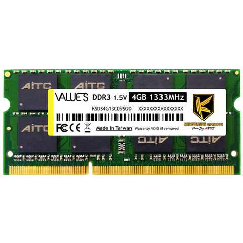 AITC 艾格 Value S DDR3 4GB 1333 筆記型記憶體