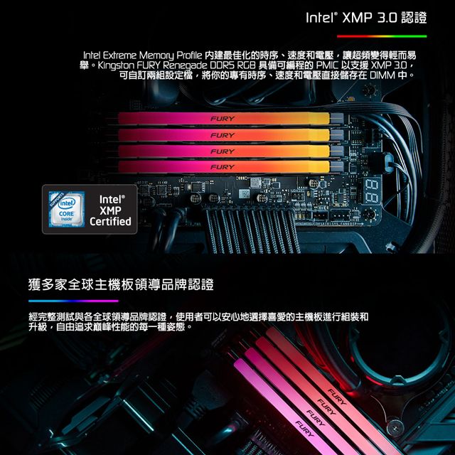 Kingston 金士頓 FURY Renegade 反叛者 DDR5 6400 32GB(16GBx2) RGB桌上型超頻記憶體(KF564C32RSAK2-32)