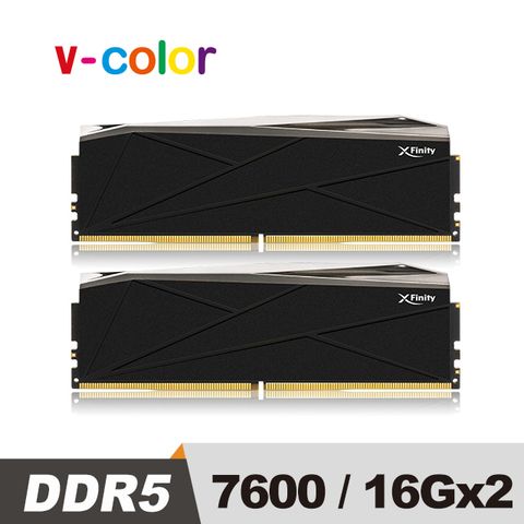 V-Color DDR5 MANTA XFinity 7600 32GB (16GBx2) RGB 桌上型超頻記憶體 (黑銀)