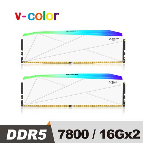 V-Color DDR5 MANTA XFinity 7800 32GB (16GBx2) RGB 桌上型超頻記憶體 (白)